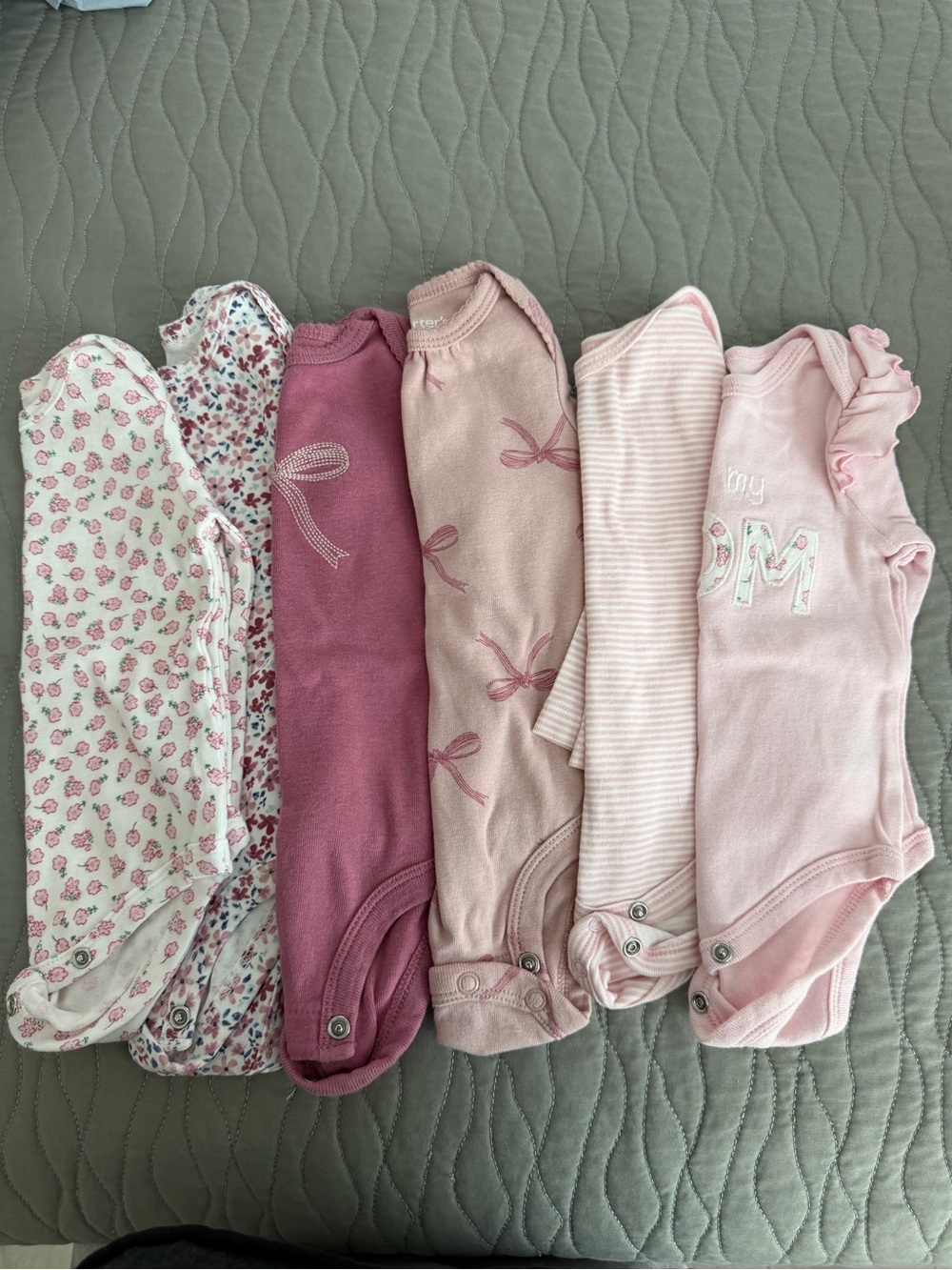 Carter's Pink and Blush Baby One-Piece Bodysuits and leggings
